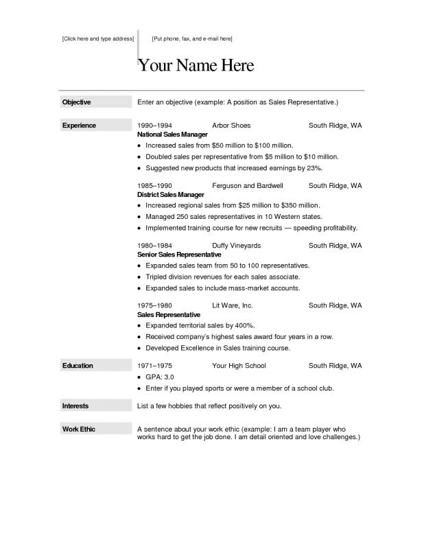 free basic resume templates