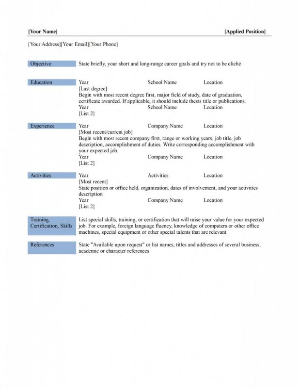 free basic resume templates microsoft word