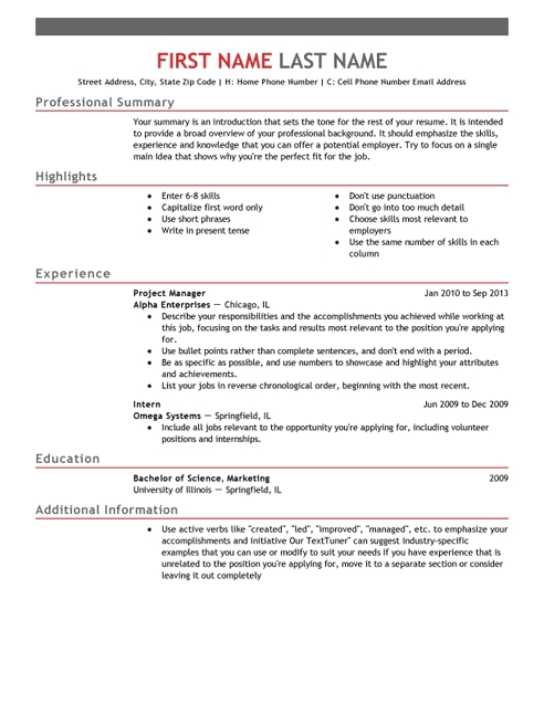 free basic resume templates