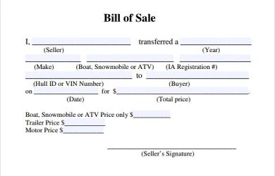free bill of sale template free bill of sale template