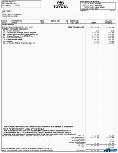 free bill of sale template word toyota dealer invoice invoice template ideas