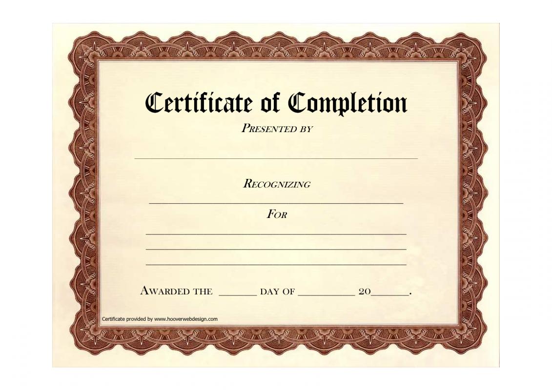 free blank certificate templates