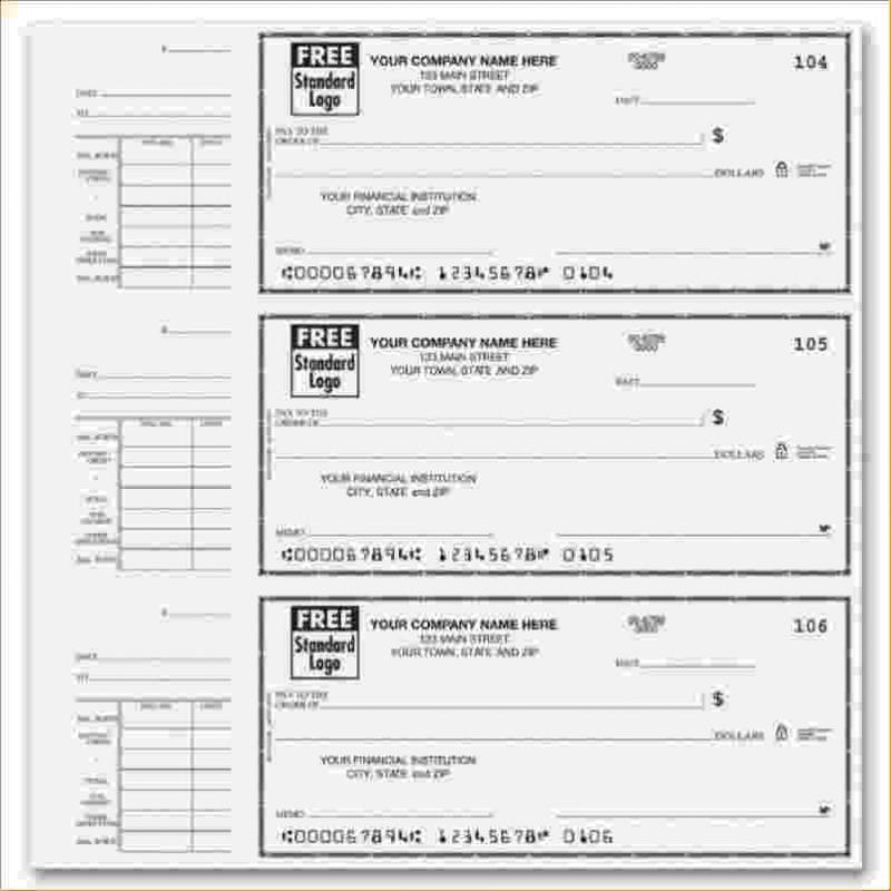 free check stub template printables