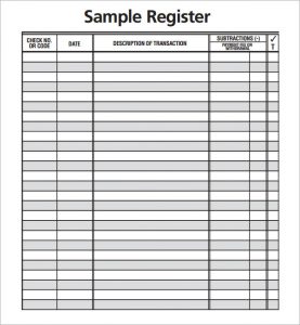free checkbook register simple check register