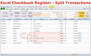free checkbook register software excel checkbook software categories with split transactions