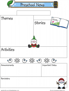 free classroom newsletter templates december preschool newsletter template