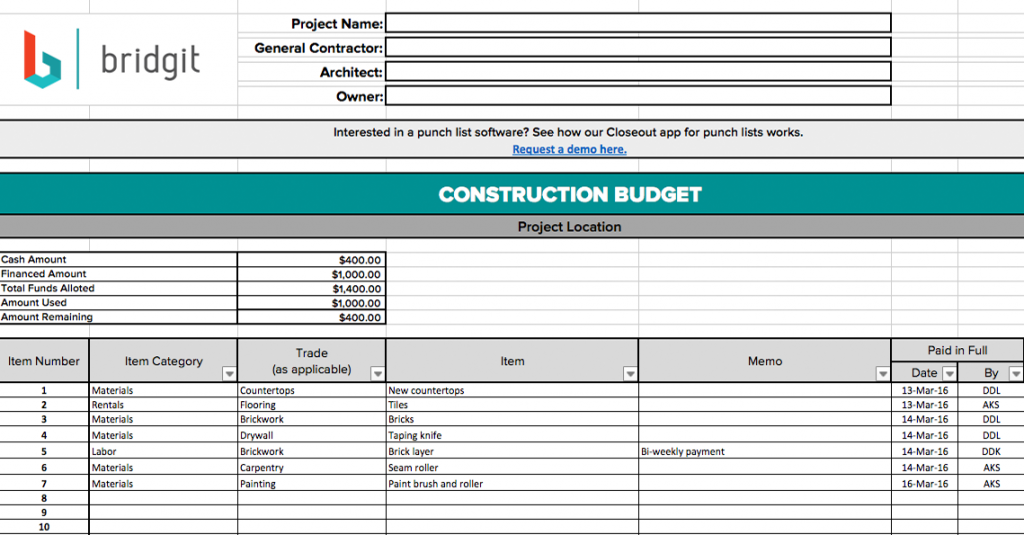 Free Construction Schedule Spreadsheet | Template Business