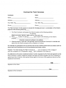 free contractor agreement template contract for paint services d