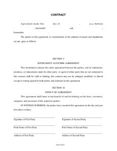 free contractor agreement template general contract