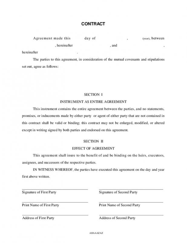 free contractor agreement template