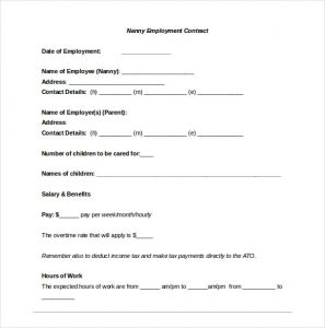 free contractor agreement template nanny confidentiality agreement