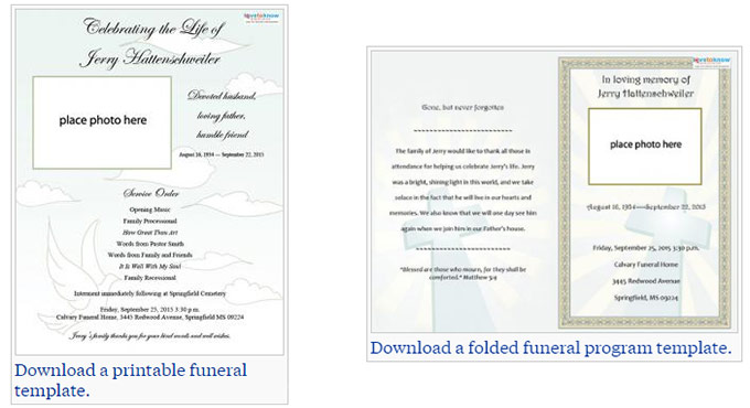 free editable funeral program template