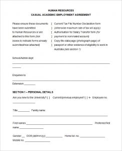 free employment application template word casual academic employment agreement