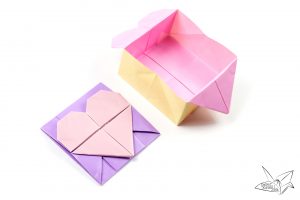 free envelope template origami opening heartbox paperkawaii