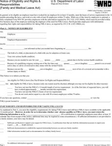 free estimate forms notice of eligibility and rights and responsibilities