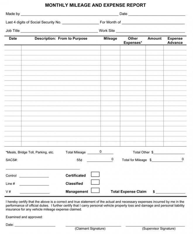 free expense report form pdf