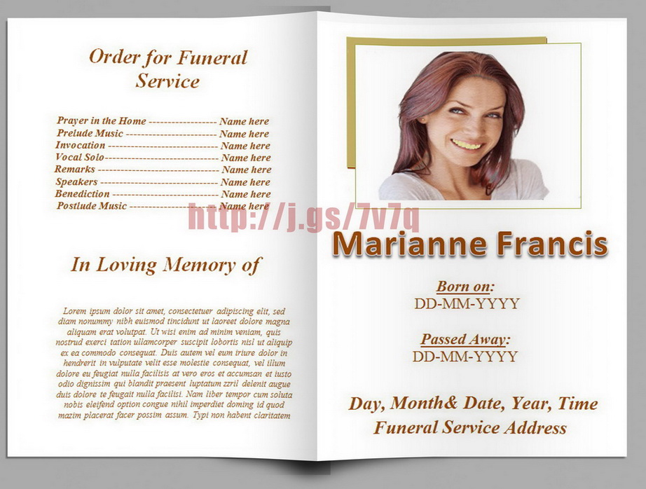free funeral program template download