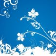 free funeral templates white floral on blue background vector graphic