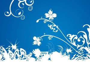 free funeral templates white floral on blue background vector graphic