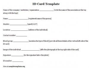 free id card template id card template