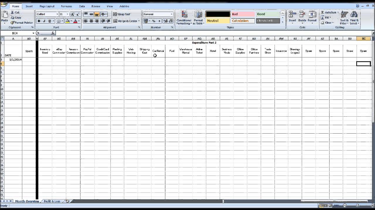 free inventory spreadsheet