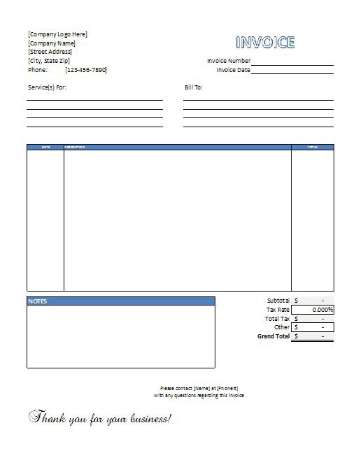 free invoice template excel