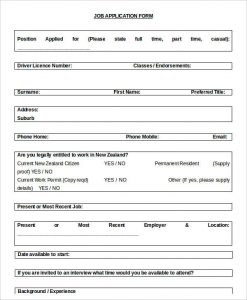 free job application template free blank job application