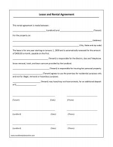 free lease agreement template word lease agreement template