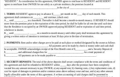 free lease agreement template word basic rental agreement template free download