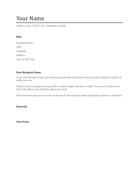 free letter templates