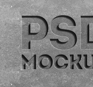 free logo psd stone engraved text effect