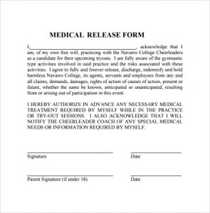free medical release form basic medical release form