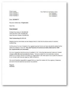 free memo template late payment letter