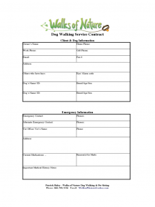 free menu templates for word dog walking service contract d