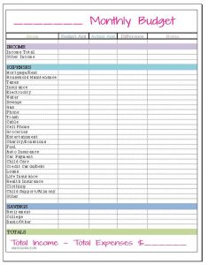 free monthly budget template adaabeacfdbde monthly budget worksheet monthly spending printable