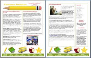free newsletter template free download classroom newsletter template in word