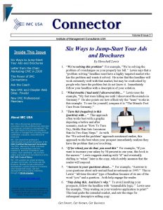 free newsletter template imc connector february page