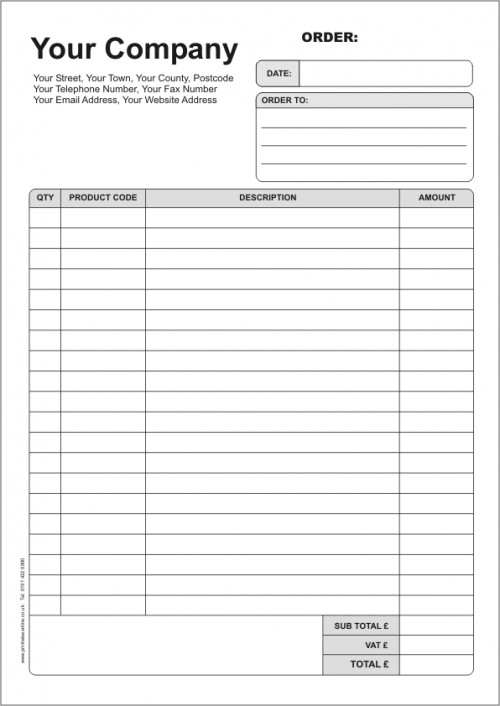 free order form template