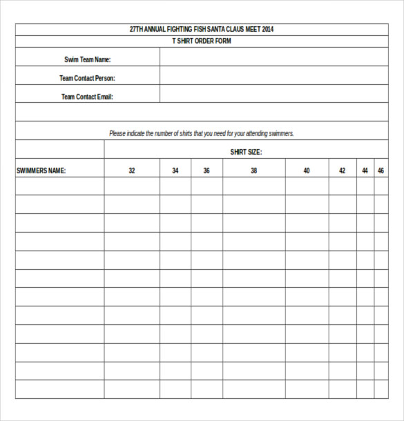 free order form template