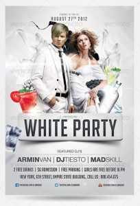 free party flyer templates white party flyer template