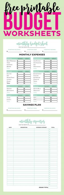 free personal budget template