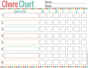 free printable chore chart templates freeprintablechorechartforkids