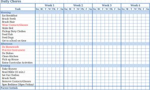 free printable chore chart templates printable blank childrens chore charts