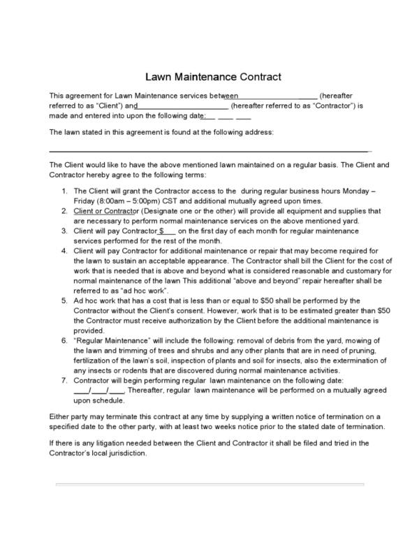 free printable construction contracts