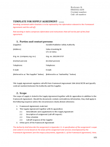 free printable construction contracts template for supply agreement d