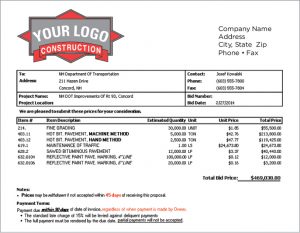 free printable contractor bid forms estimate customizable private bid form full