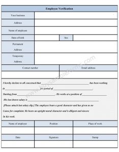 free printable employment verification form employee verification form