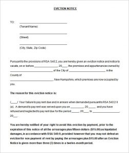 free printable eviction notice template eviction notice template free doc download