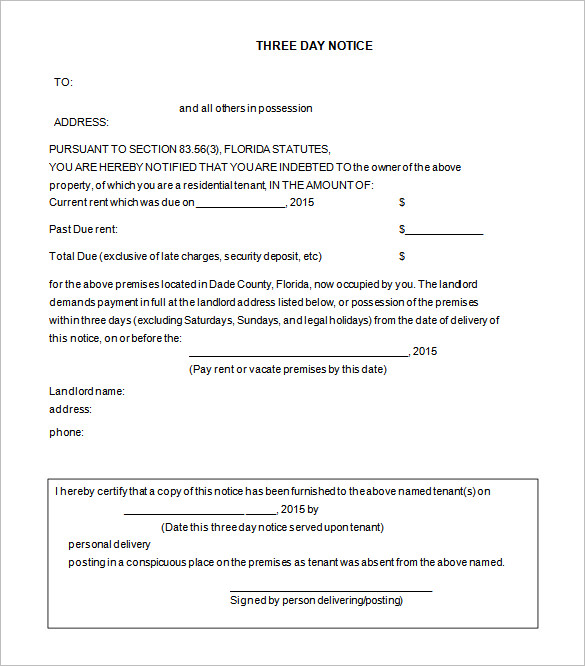free printable eviction notice template