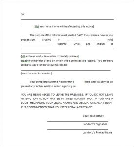 free printable eviction notice template free eviction notice word download